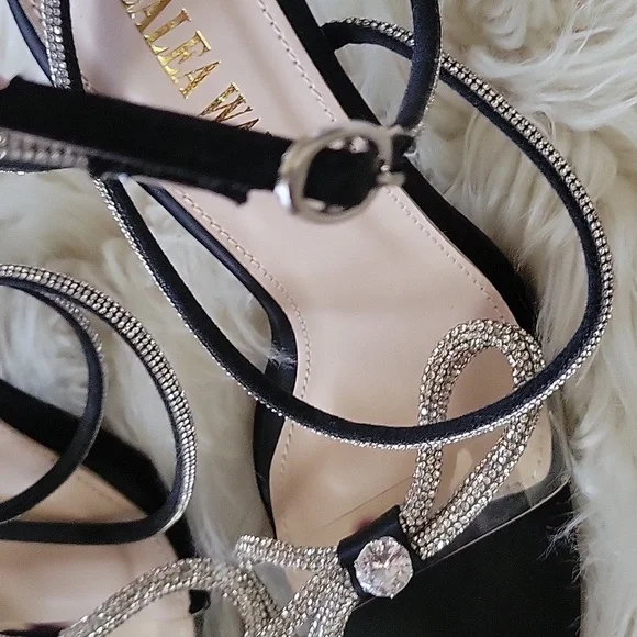 AZALEA WANG Black and Silver Strappy Heels - Picture 3 of 7